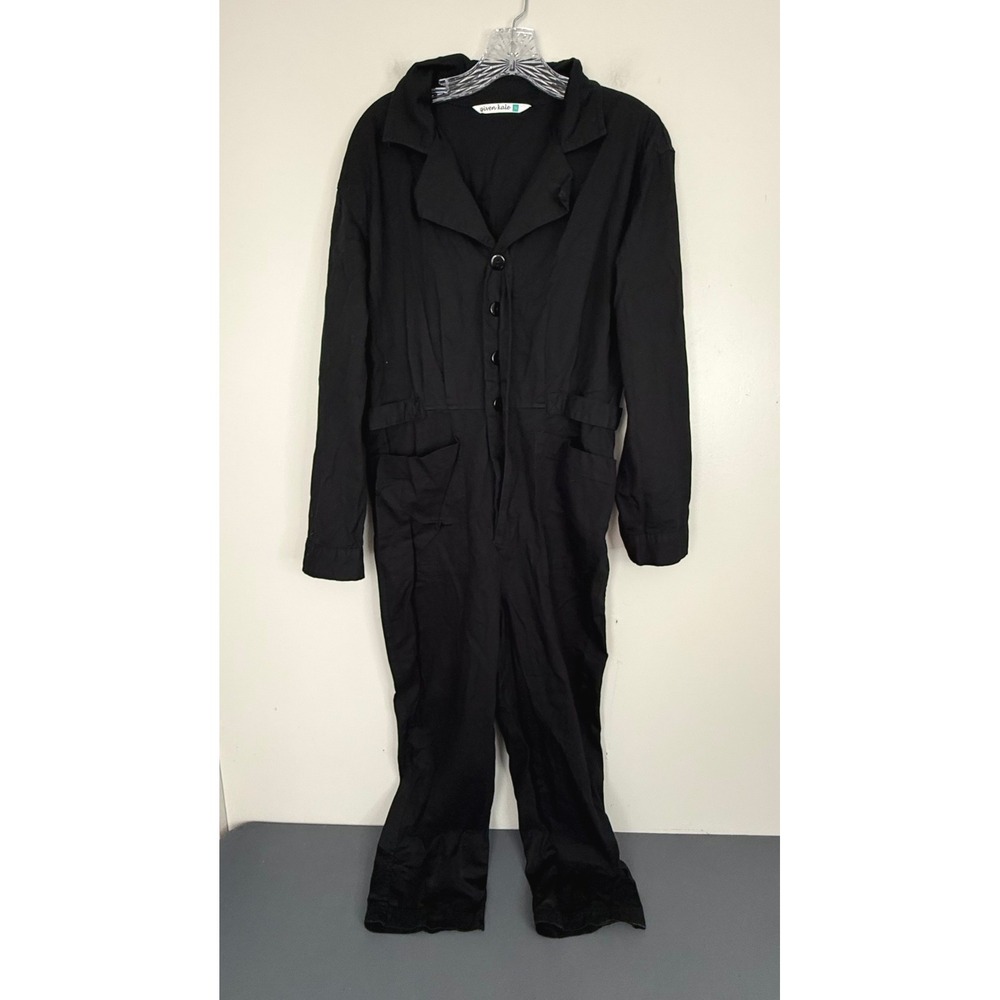Given Kale Women's One Piece Long Sleeve Jumpsuit Black Size Medium